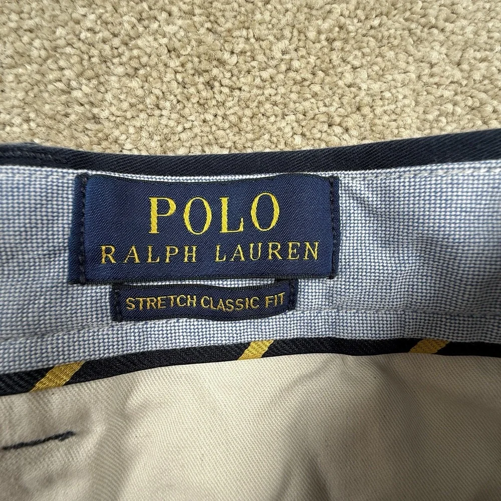 Polo Ralph Lauren Men's Blue Chino Pants 42x33 (tag 42x34) Stretch Classic‎ Fit